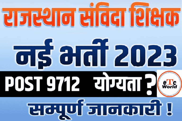 Rajasthan Teacher Recruitment 2023