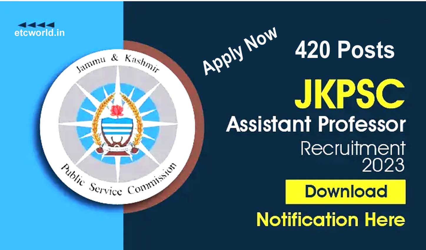 JKPSC Assistant Professor Vacancy 2023