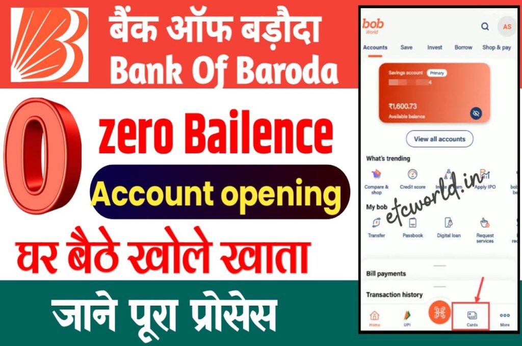 BOB Zero Balance Account Opening
