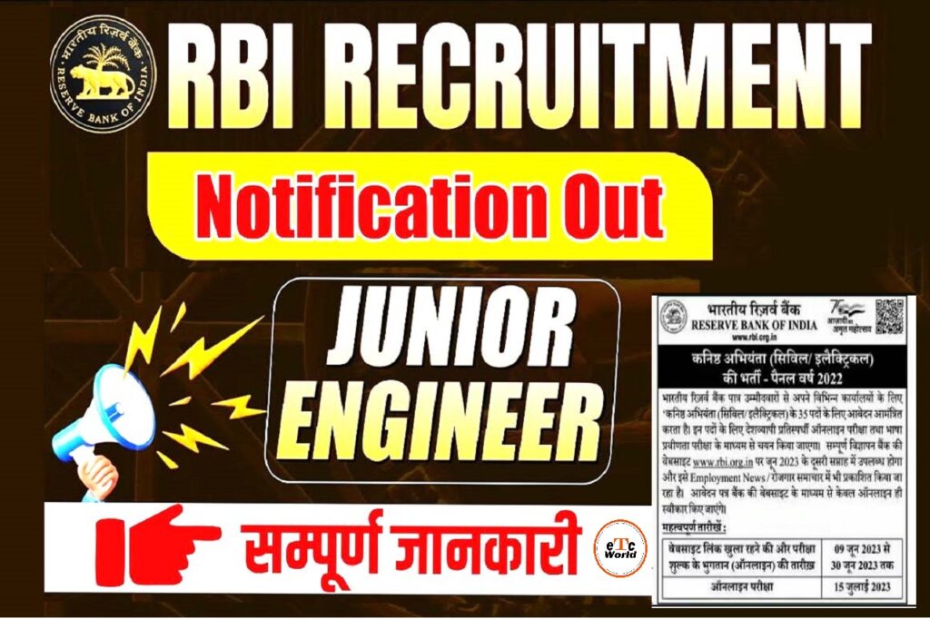 RBI JE Recruitment 2023