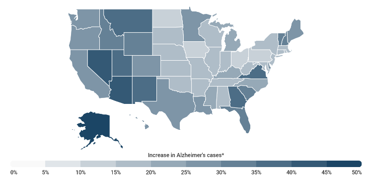 Worst States for Alzheimer's Death Rates 2023